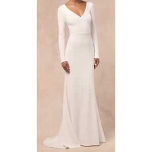 NWOT Lulus Size XL Feeling of Forever White Long Sleeve Mermaid Maxi Dress